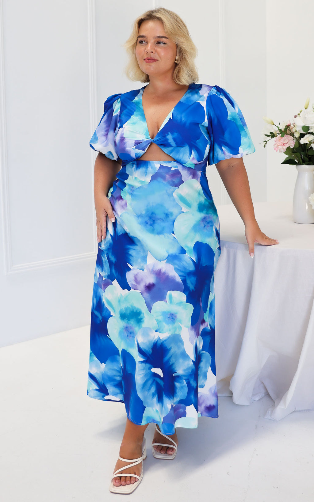 Kamala Maxi Dress - Blue Floral