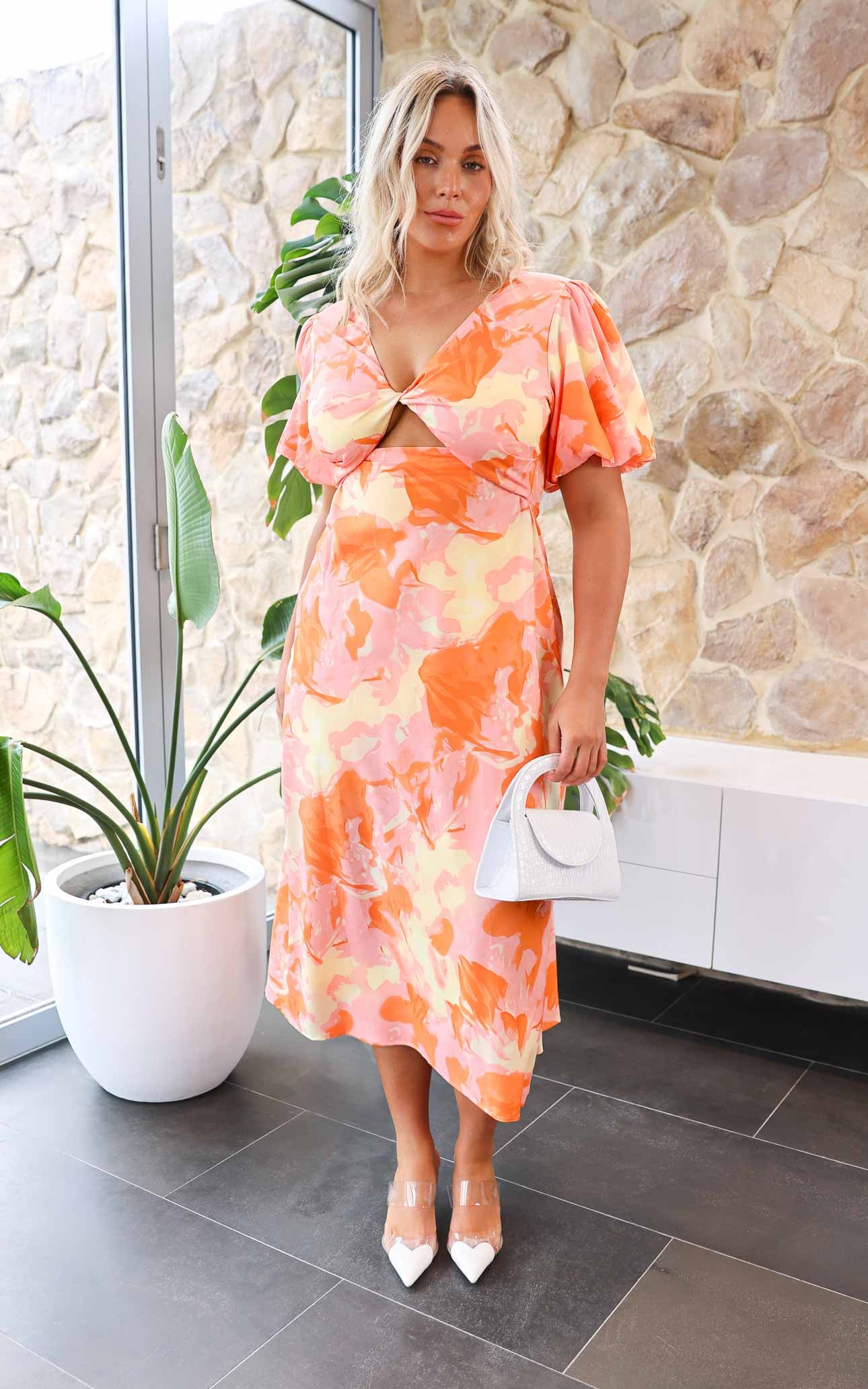 Kamala Maxi Dress - Orange Multi Print