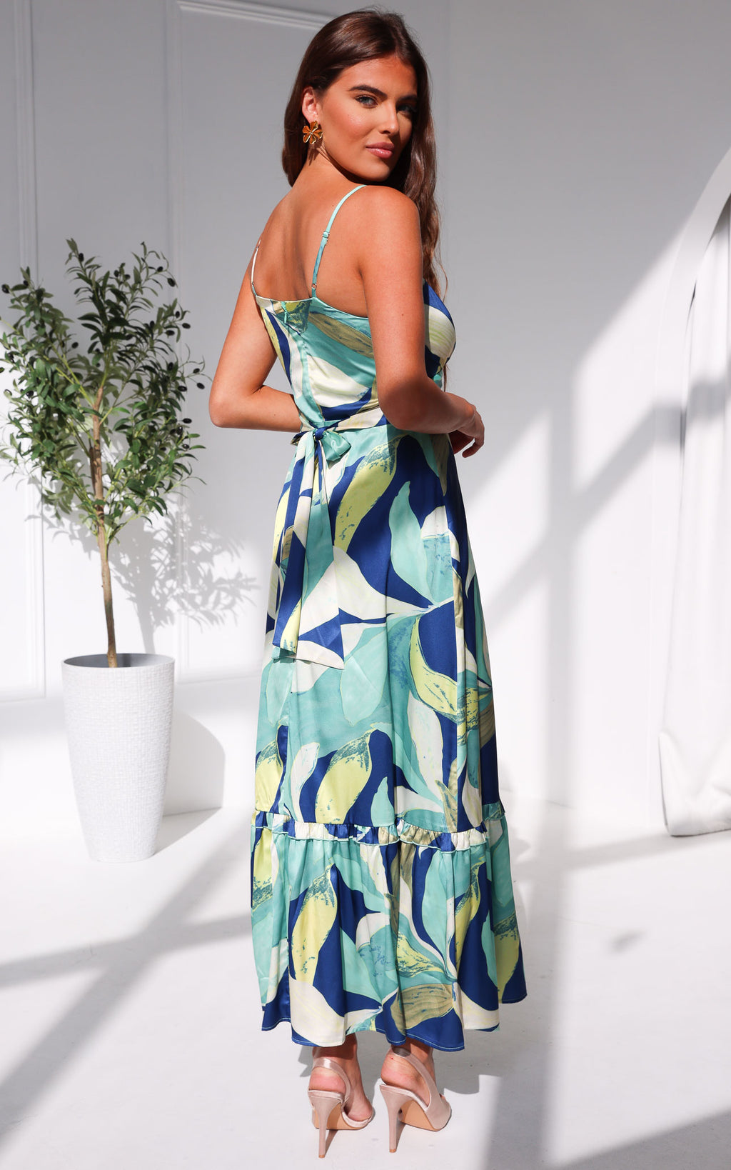 Kamila Maxi Dress - Blue Multi Leaf