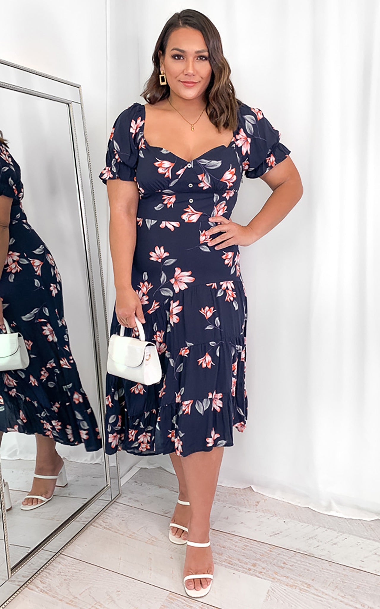 Karina Dress - Navy Floral