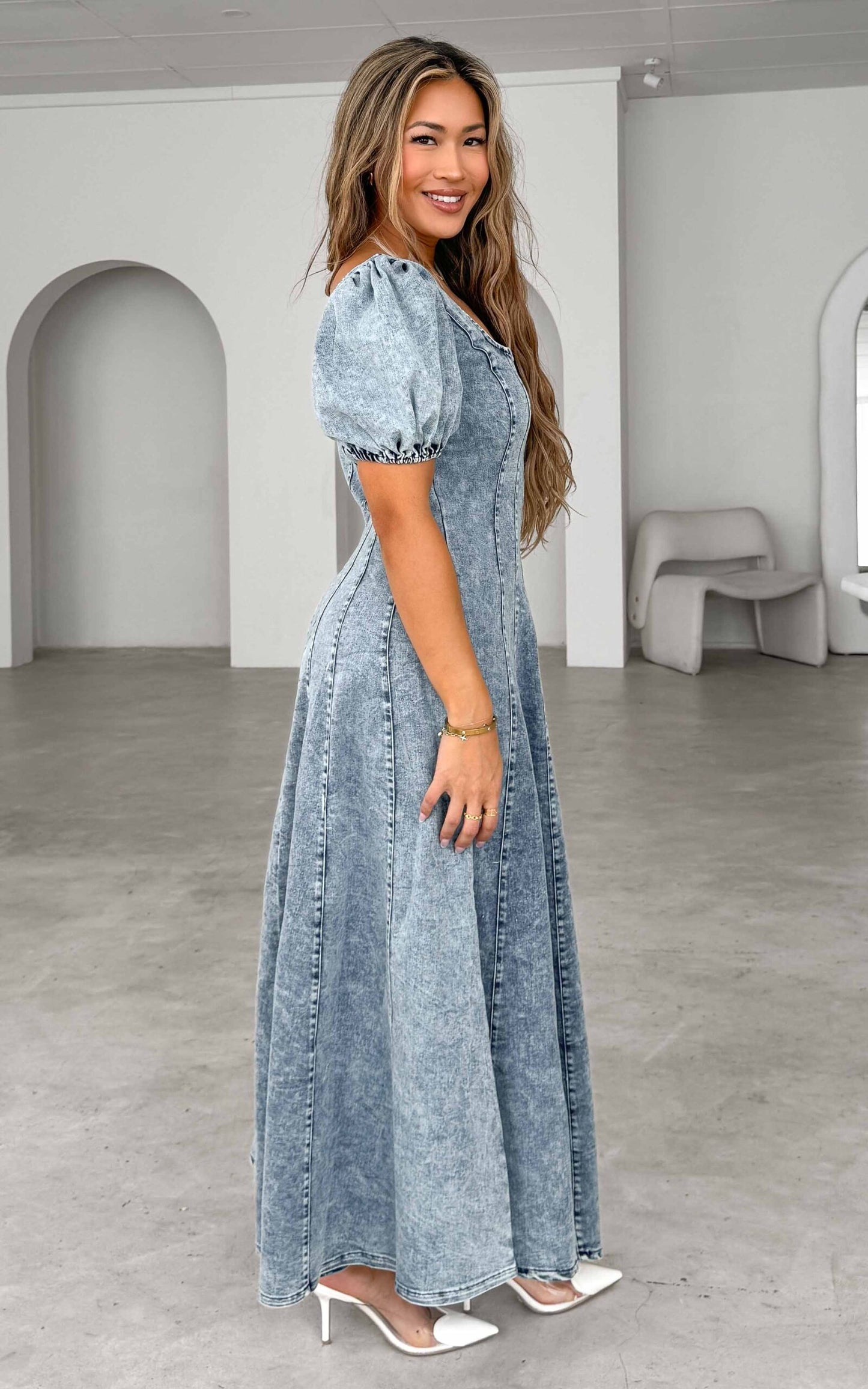 Kartford Denim Maxi Dress - Blue