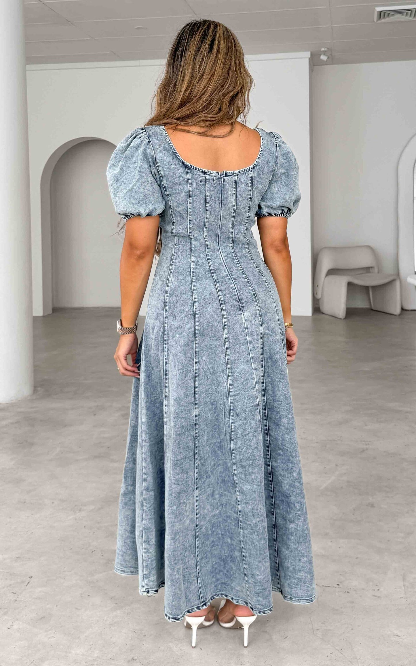 Kartford Denim Maxi Dress - Blue