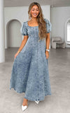 Kartford Denim Maxi Dress - Blue