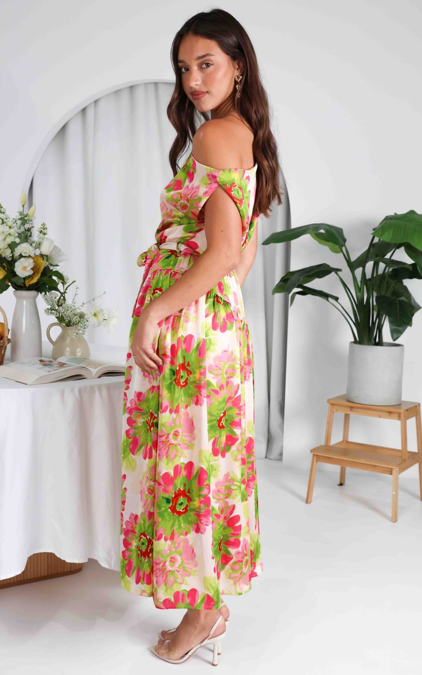 (Preorder) Kassidy Maxi Dress - Pink Green Floral