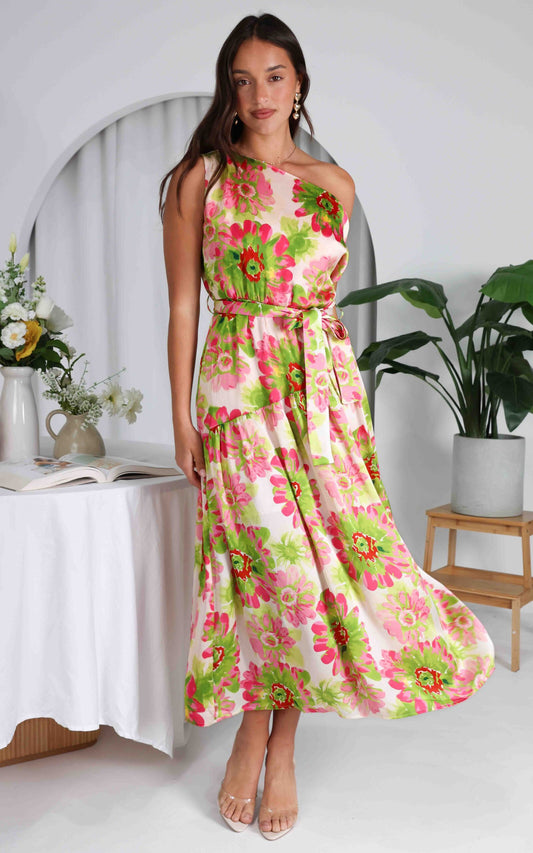 (Preorder) Kassidy Maxi Dress - Pink Green Floral