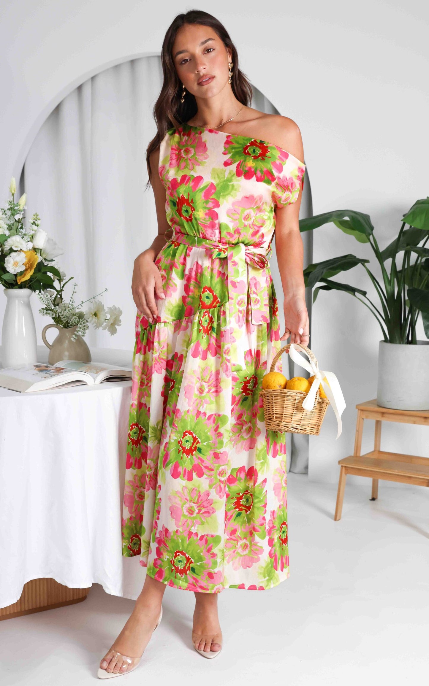 (Preorder) Kassidy Maxi Dress - Pink Green Floral