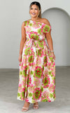 Kassidy Maxi Dress - Pink Green Floral