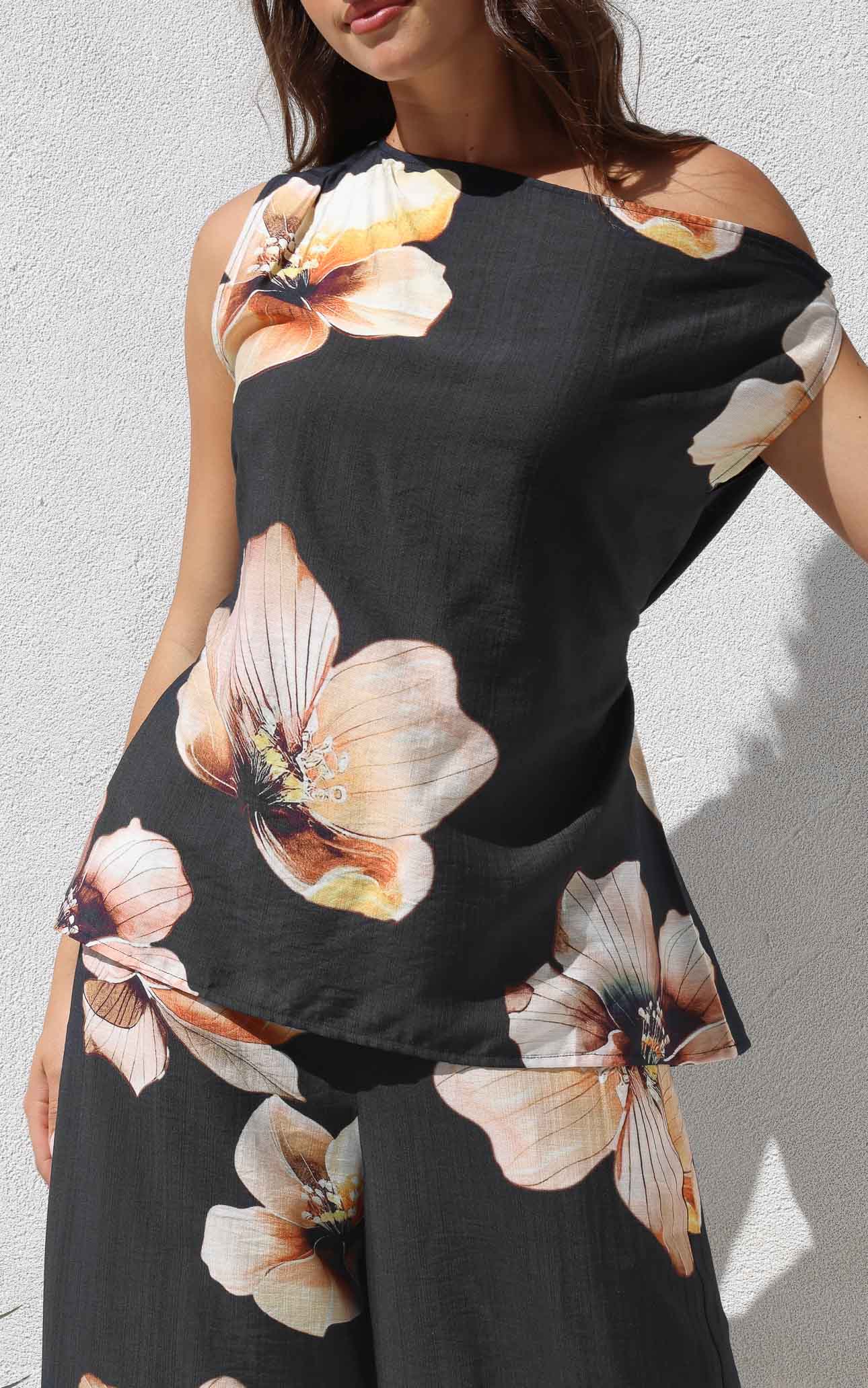Kassie Top - Black Floral