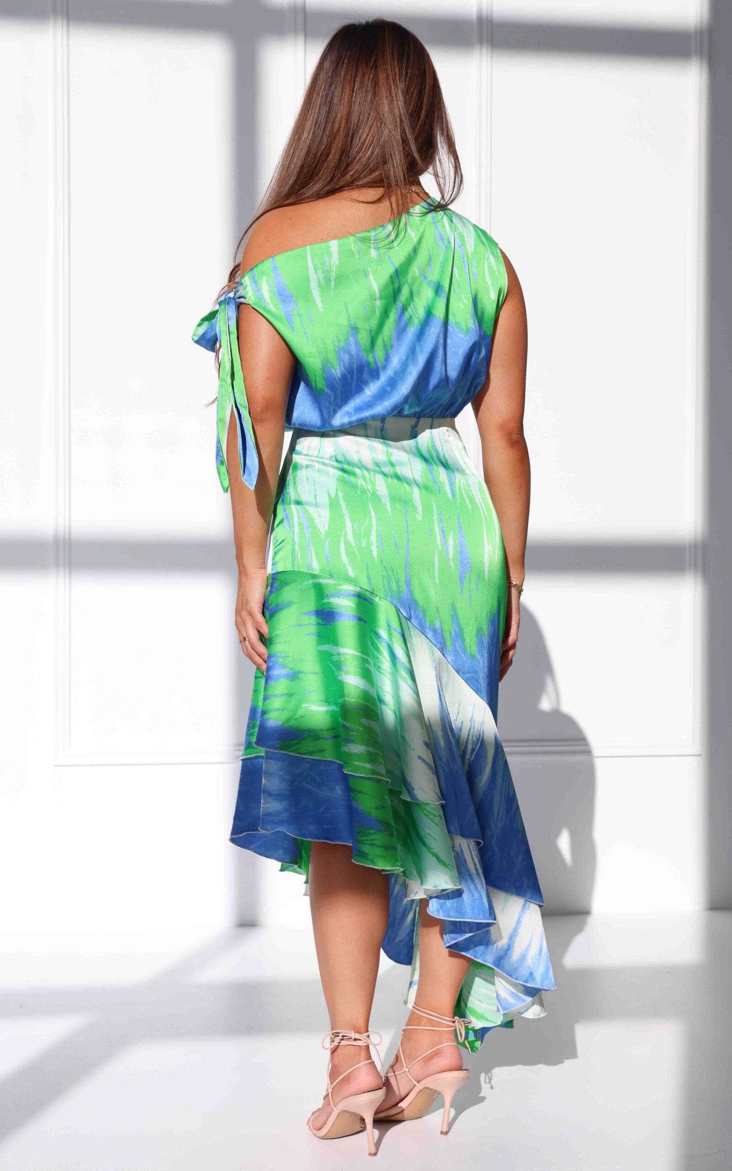 Kayla Dress - Blue Green Print