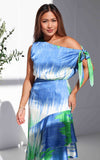 Kayla Dress - Blue Green Print