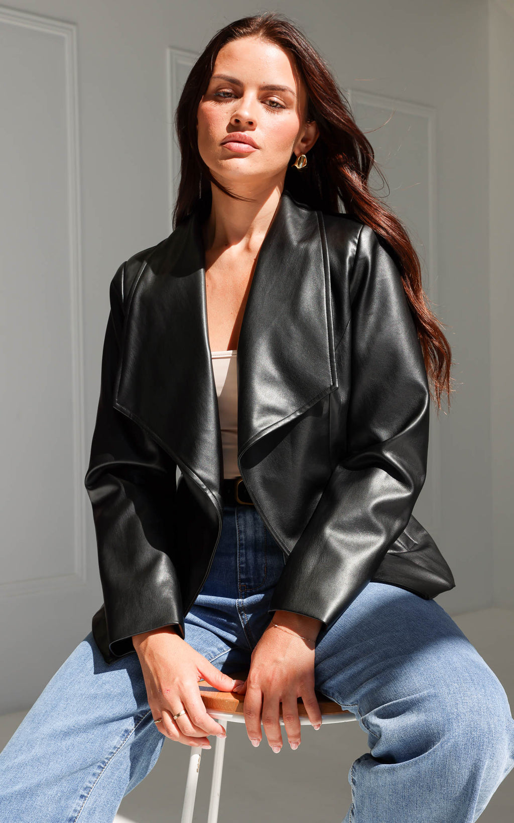 Keanu Faux Leather Jacket - Black