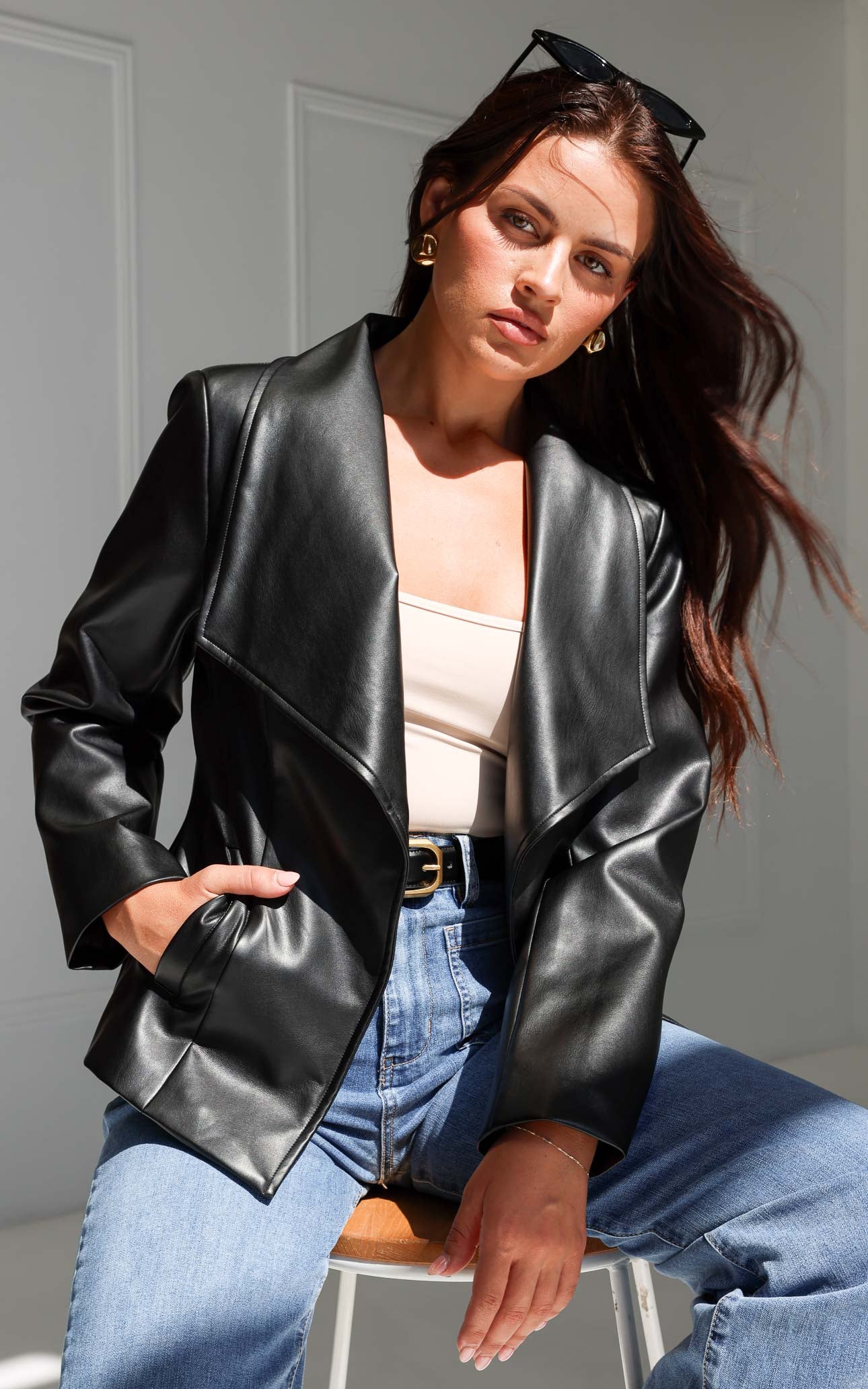 Keanu Faux Leather Jacket - Black