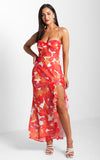 Kehlani Maxi Dress - Orange Pink Multi Floral