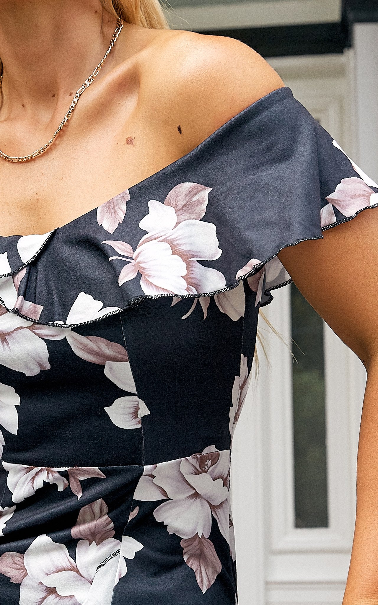 Kendra Dress - Dark Charcoal Floral