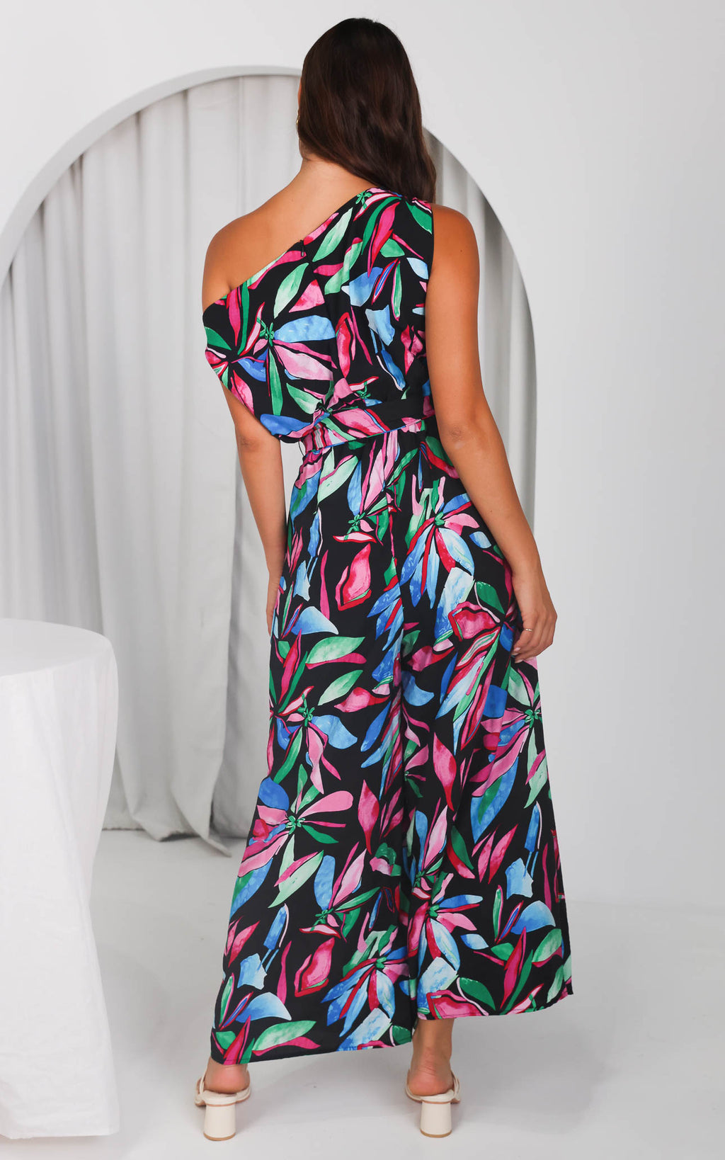 Kendrix Wide Leg Jumpsuit - Black Multi Print