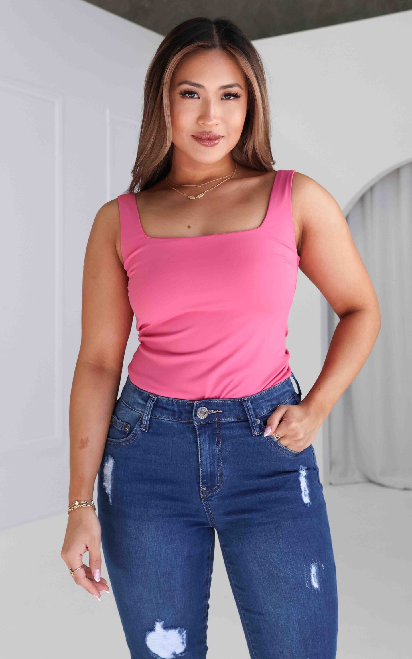 Khloe Tank Top - Pink