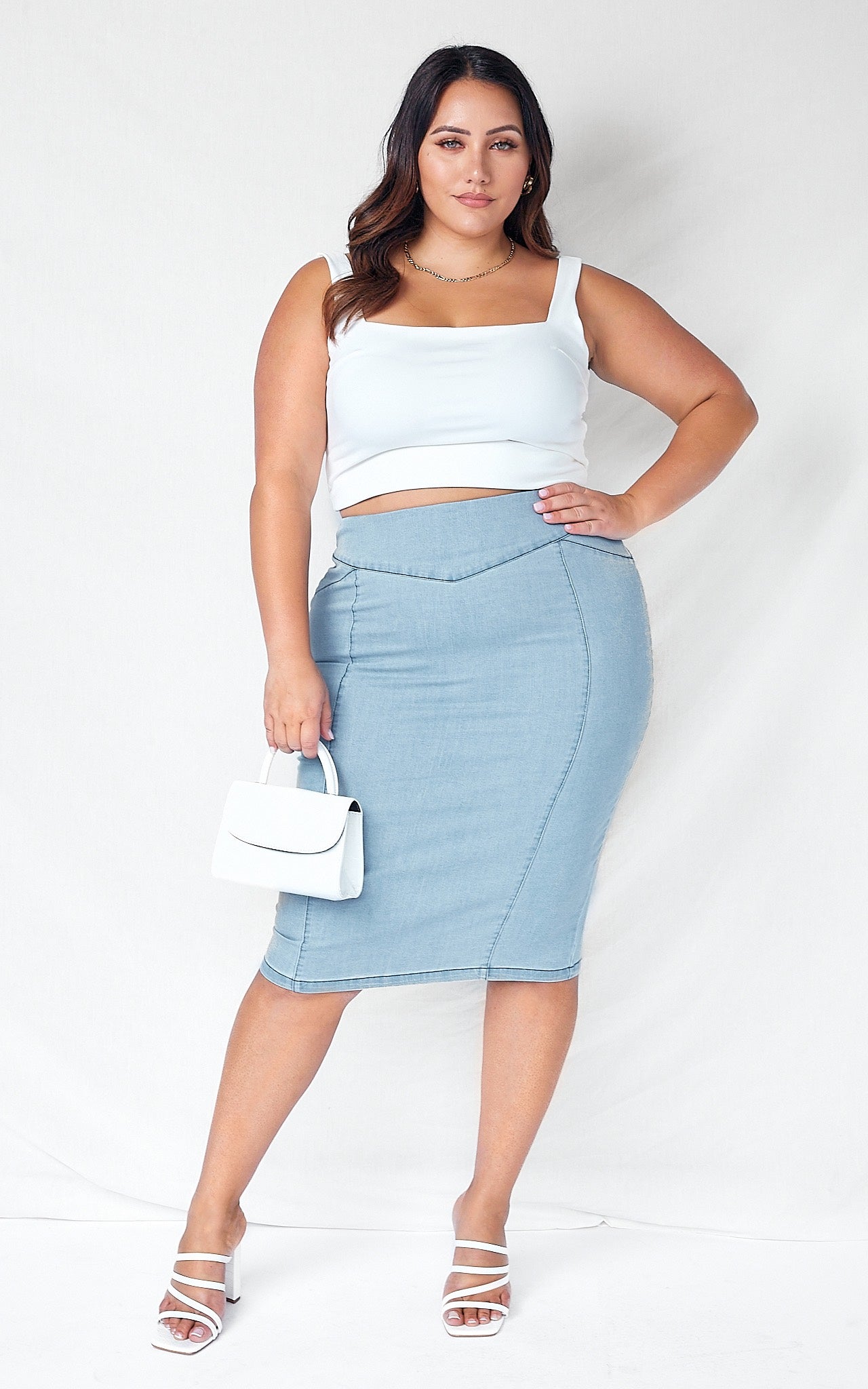 Gigi Denim Skirt - Light Blue