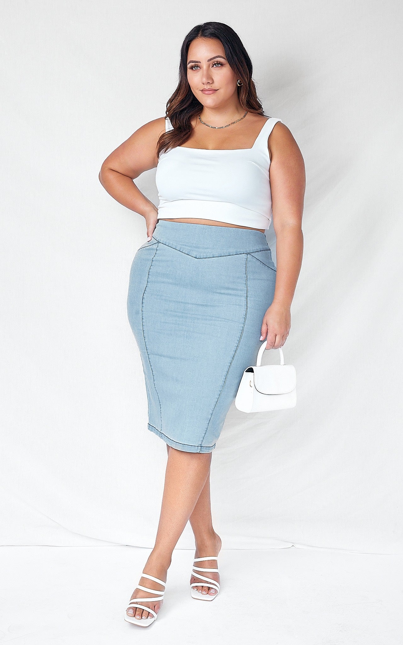 Gigi Denim Skirt - Light Blue