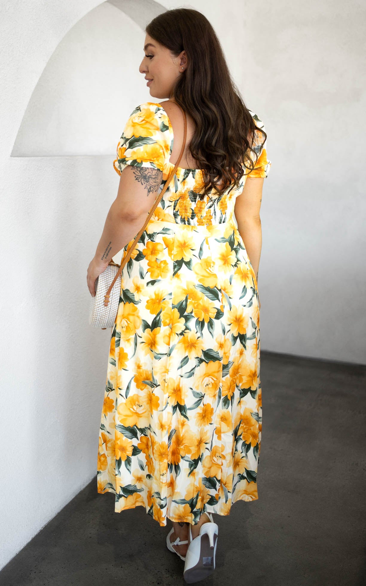 Kiaya Midi Dress - Yellow Floral