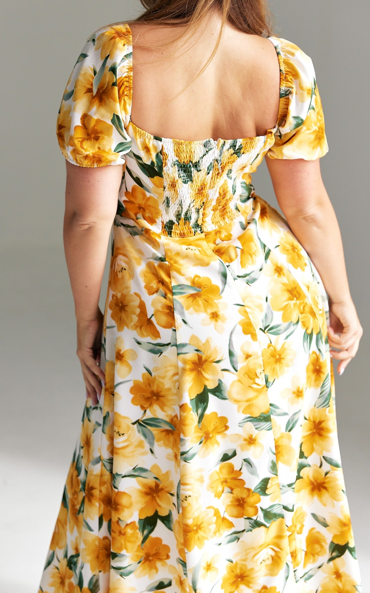 Kiaya Midi Dress - Yellow Floral