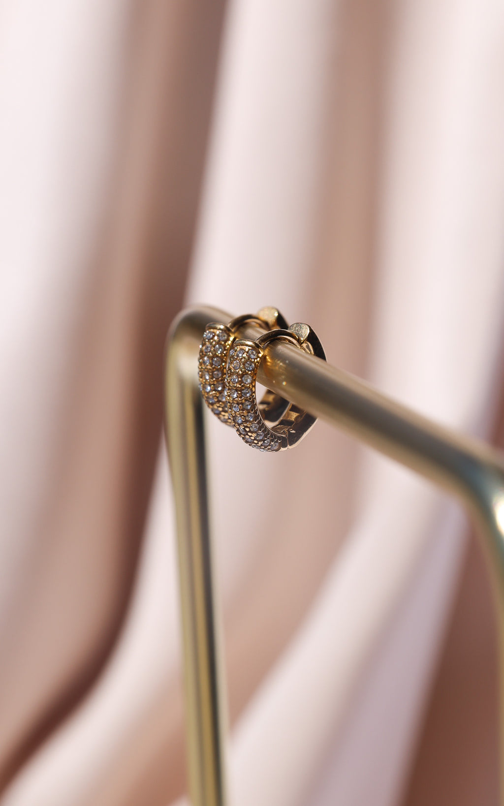 Kida Hoop Earrings - Gold Half Diamante