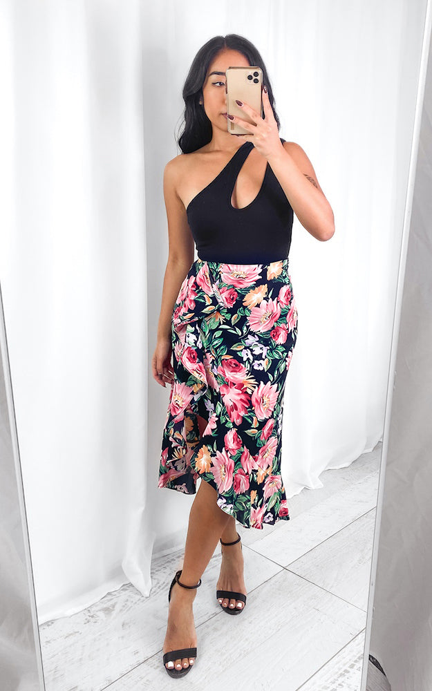 Kiki Skirt - Black Floral