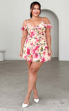 Kiko Playsuit - Cream Pink Floral
