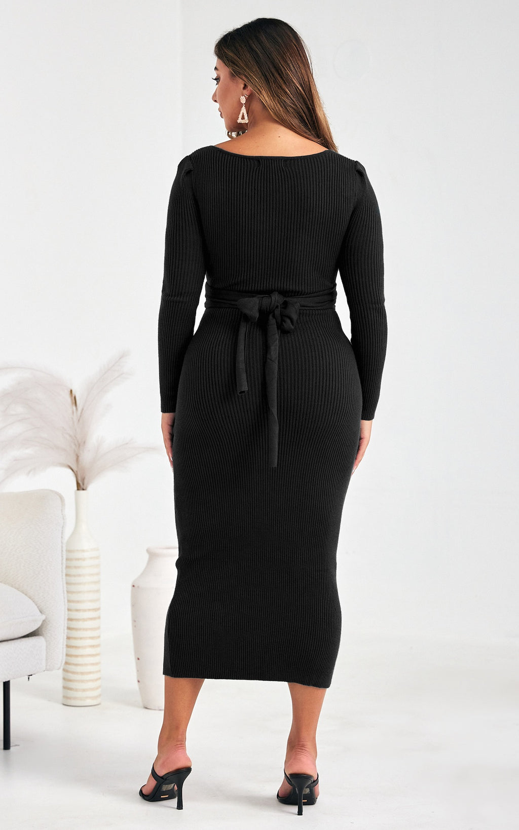 Kinsley Knit Maxi Dress - Black
