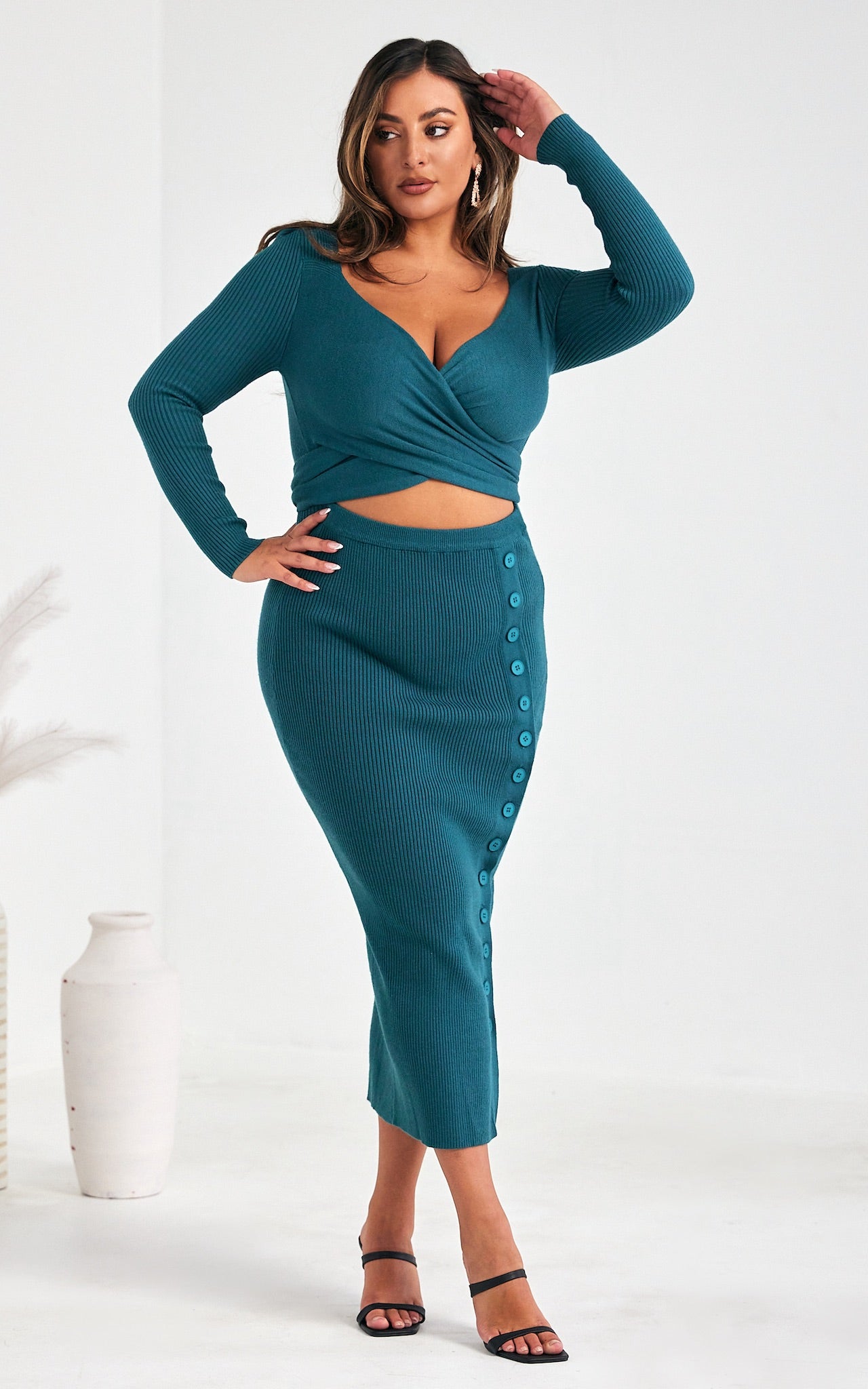 Kinsley Knit Maxi Dress - Teal