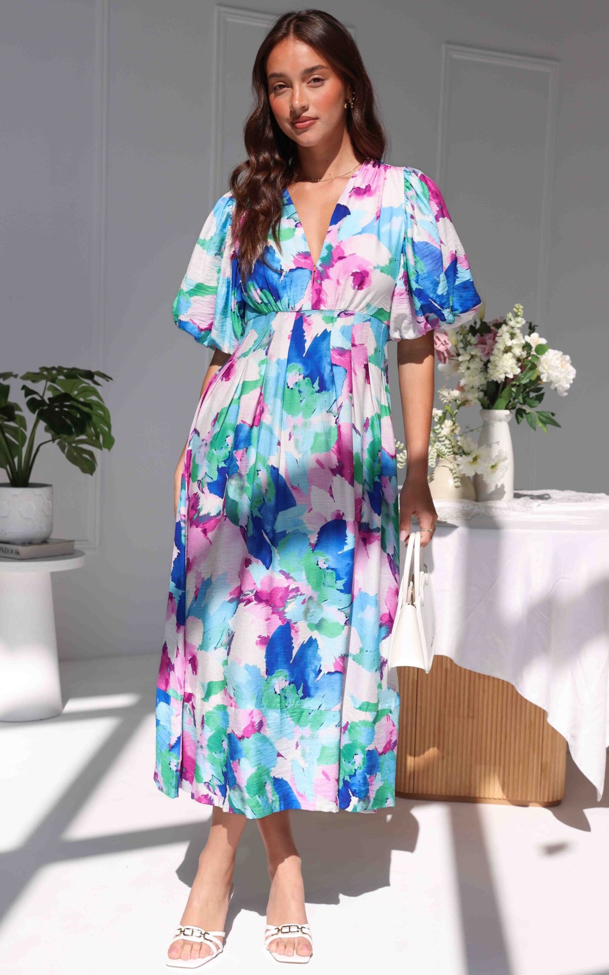 Koa Maxi Dress - Blue Multi Print