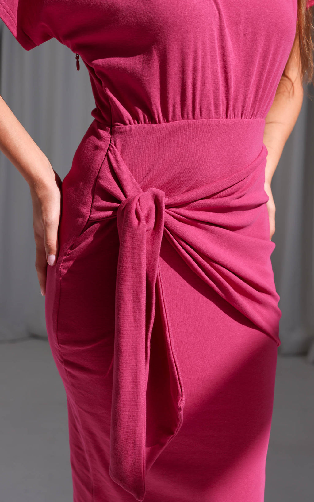Kobe Short Sleeve Midi Dress - Plum