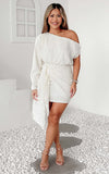 Kompre Mini Dress - White Texture