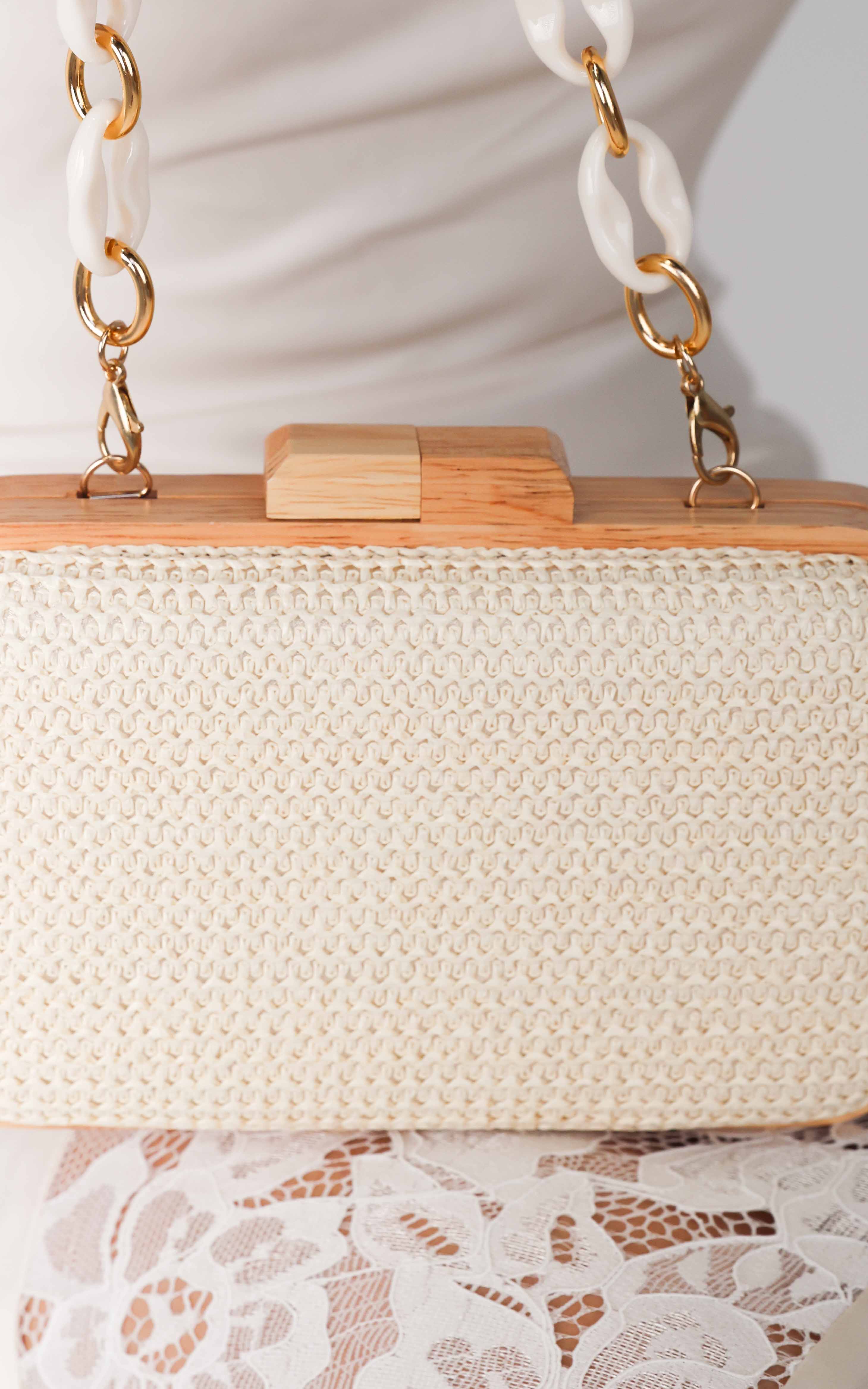 Kulua Straw Clutch Bag - Light Beige