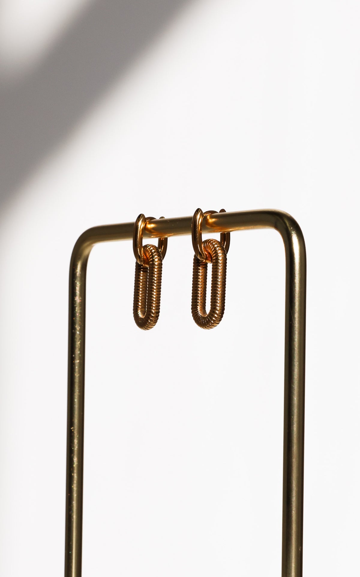 Karass Hoop Earrings - Gold Ribbed Texture