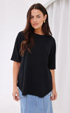 Kenzia Diamante Knit Top - Black