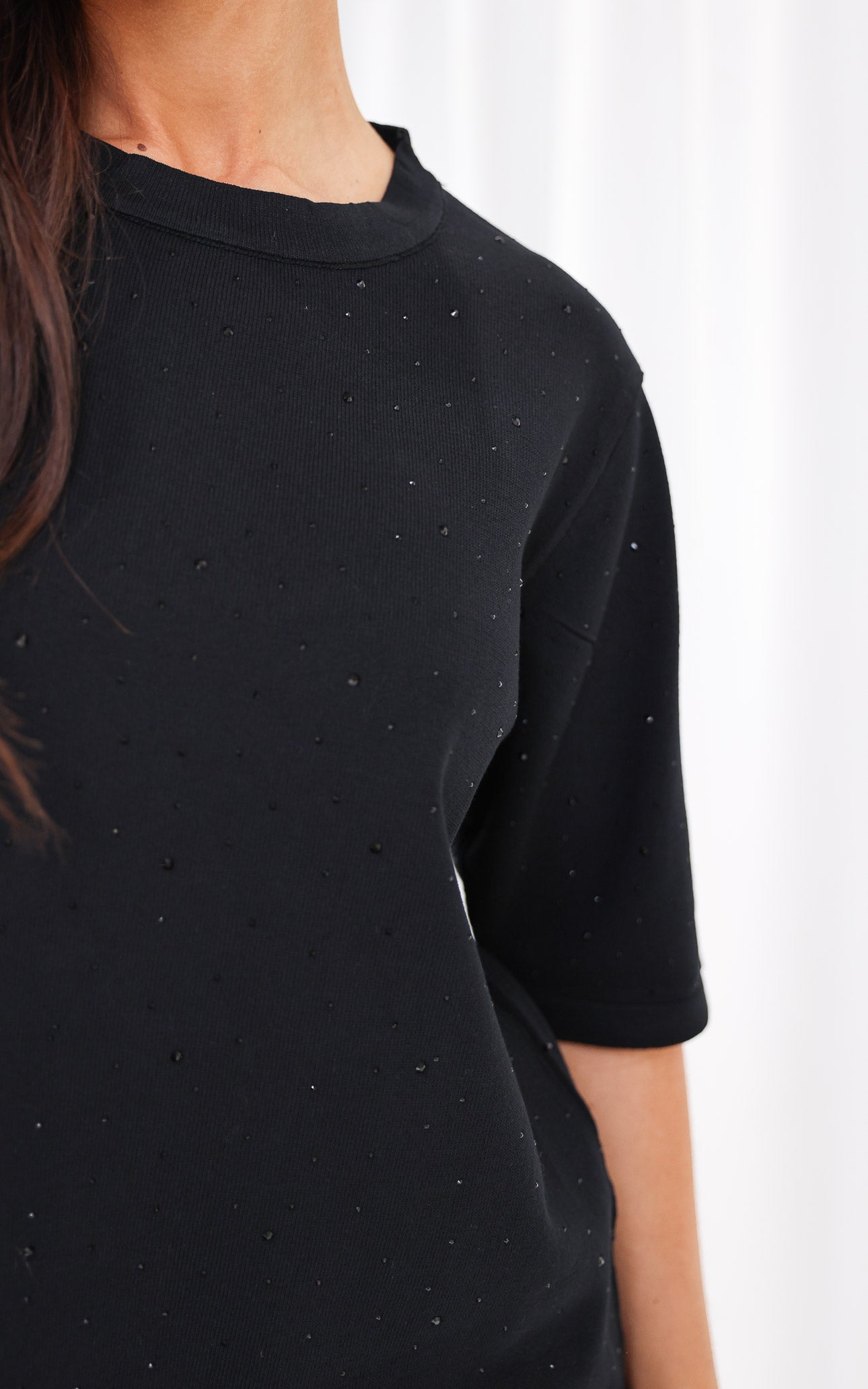 Kenzia Diamante Knit Top - Black
