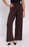 (PREORDER) Kenzia Diamante Wide Leg Pants - Chocolate Brown