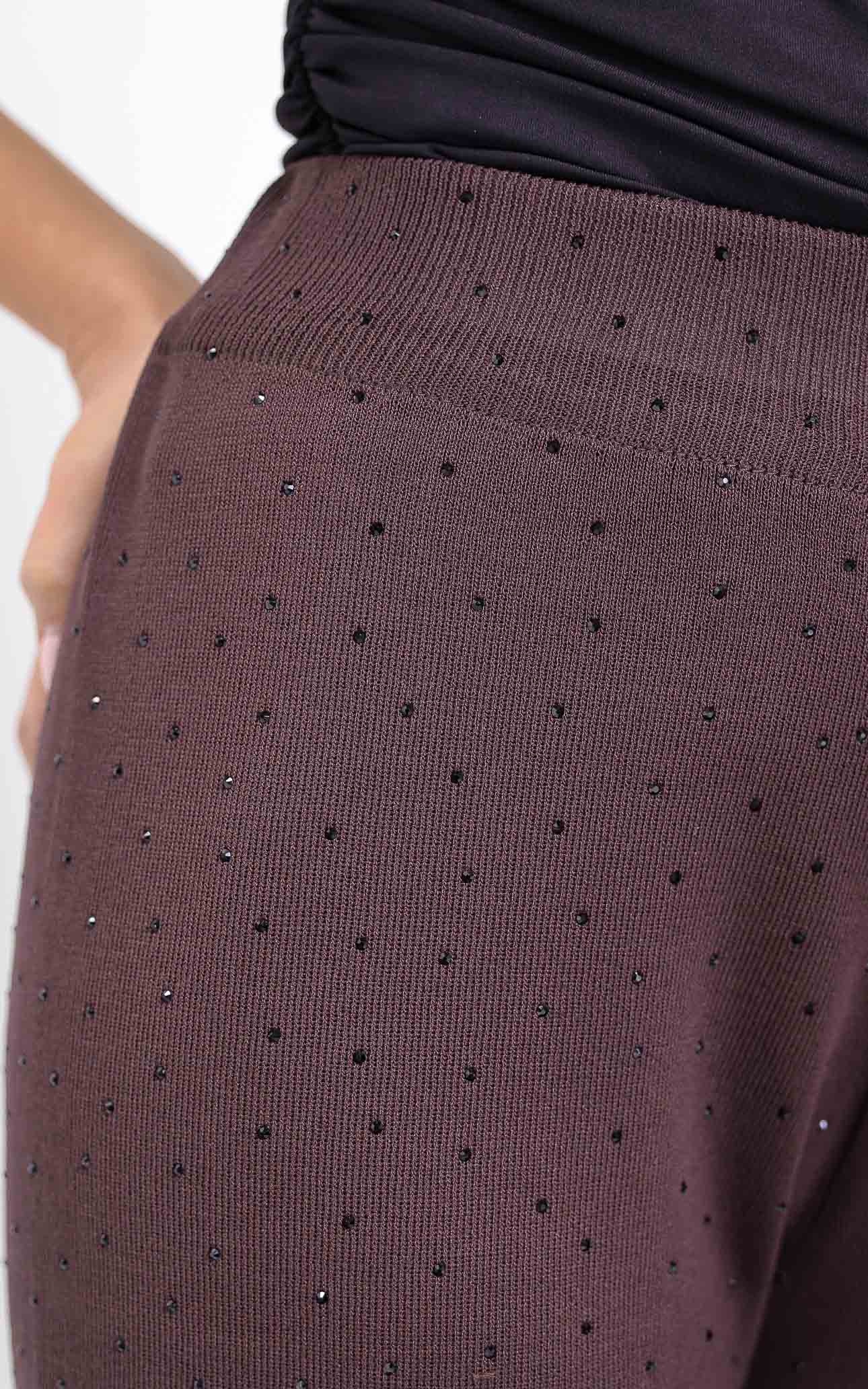 (PREORDER) Kenzia Diamante Wide Leg Pants - Chocolate Brown