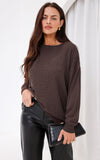 Kimani Diamante Knit Jumper - Coffee Brown