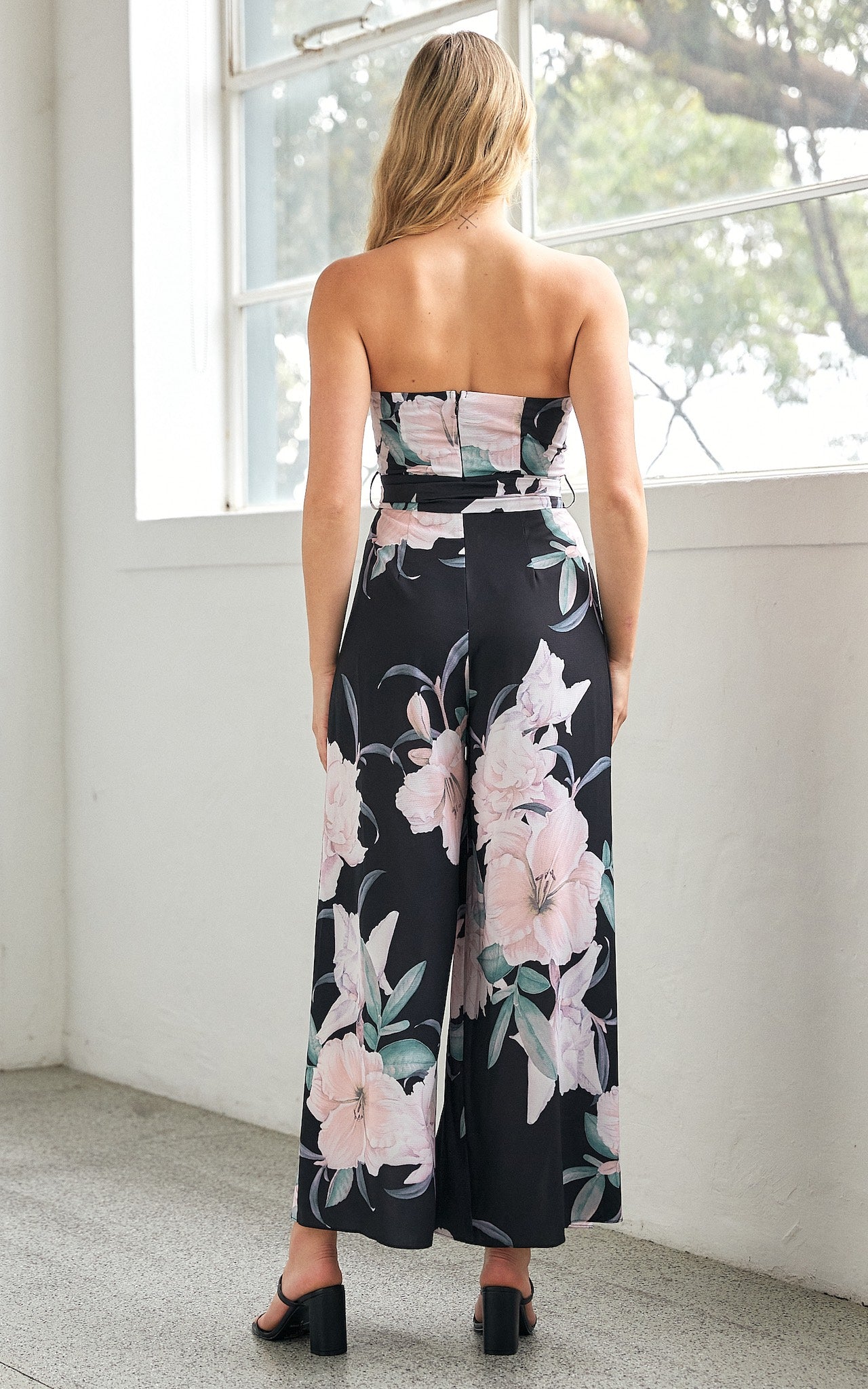 Lagoon Split Detail Jumpsuit - Black Floral
