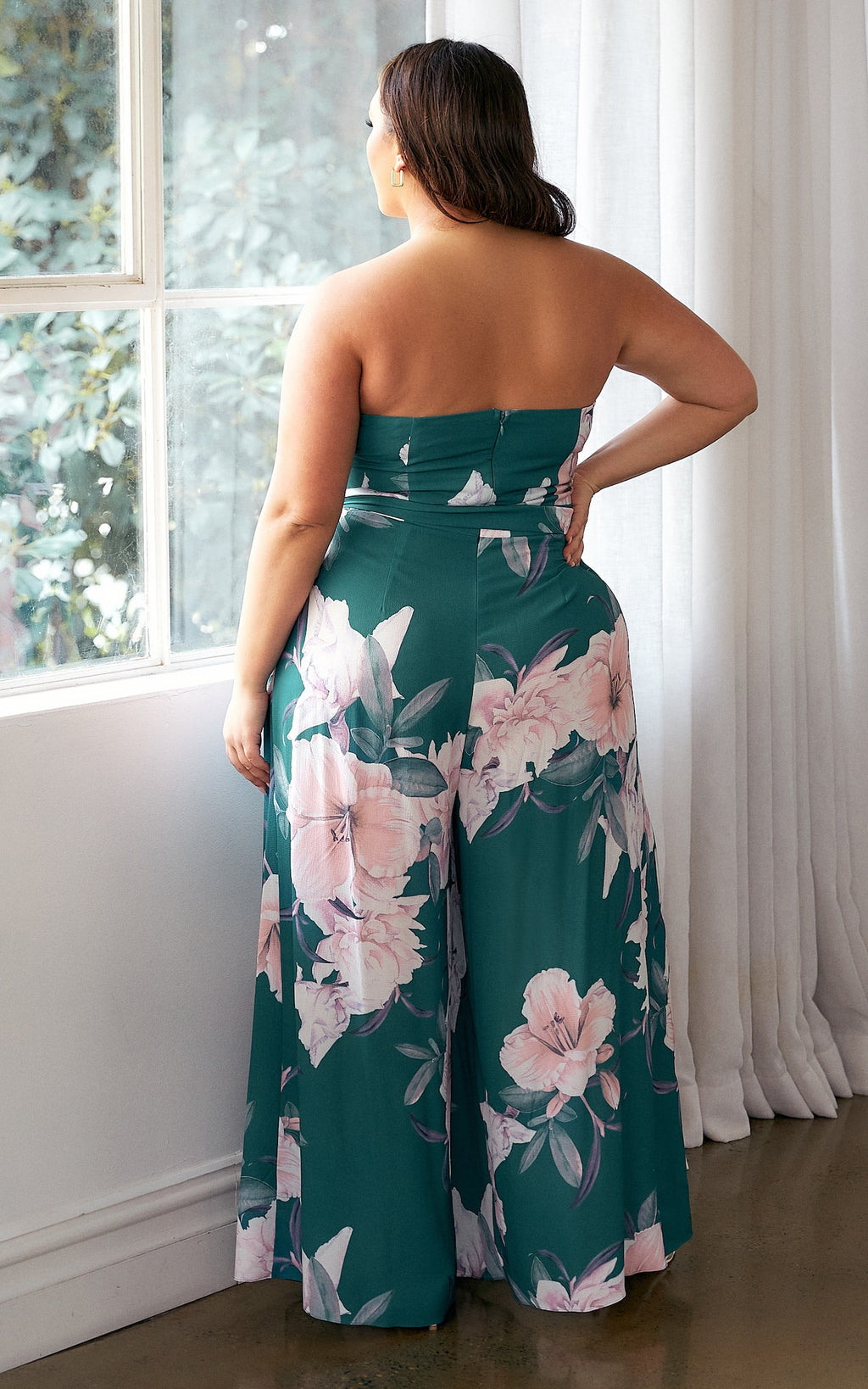 Lagoon Split Detail Jumpsuit - Green Floral