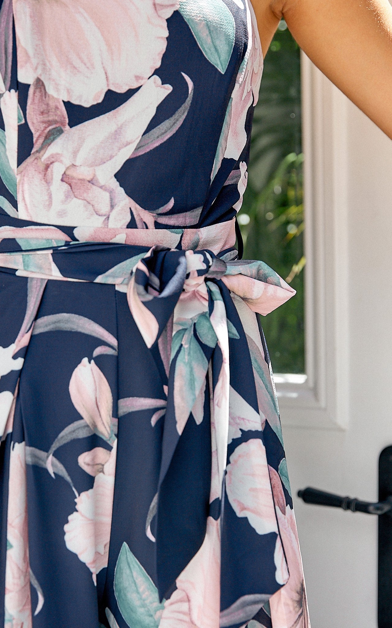 Lagoon Split Detail Jumpsuit - Navy Floral