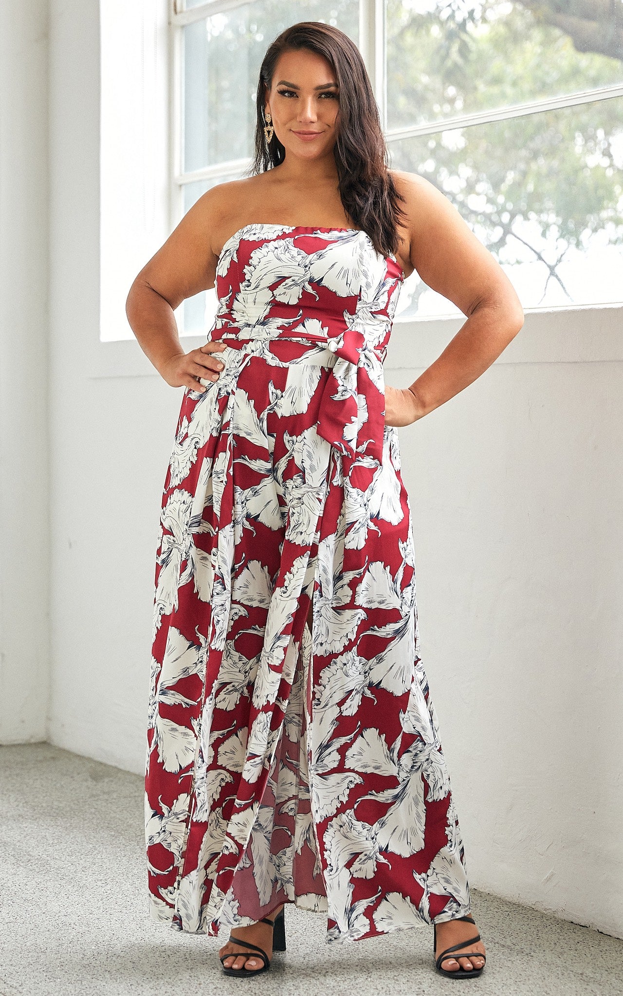 Lagoon Jumpsuit - Wine Print