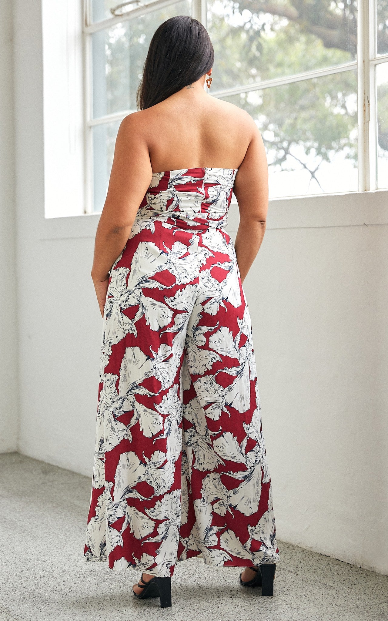 Lagoon Jumpsuit - Wine Print