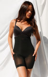 Lilla High Waisted Boning Shapewear Control Shorts - Black