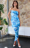 Lazarus Mesh Maxi Dress - Blue Multi Floral