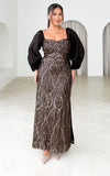 Leana Maxi Dress - Black Bronze Sequin