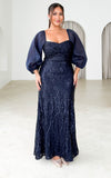Leana Maxi Dress - Navy Sequin