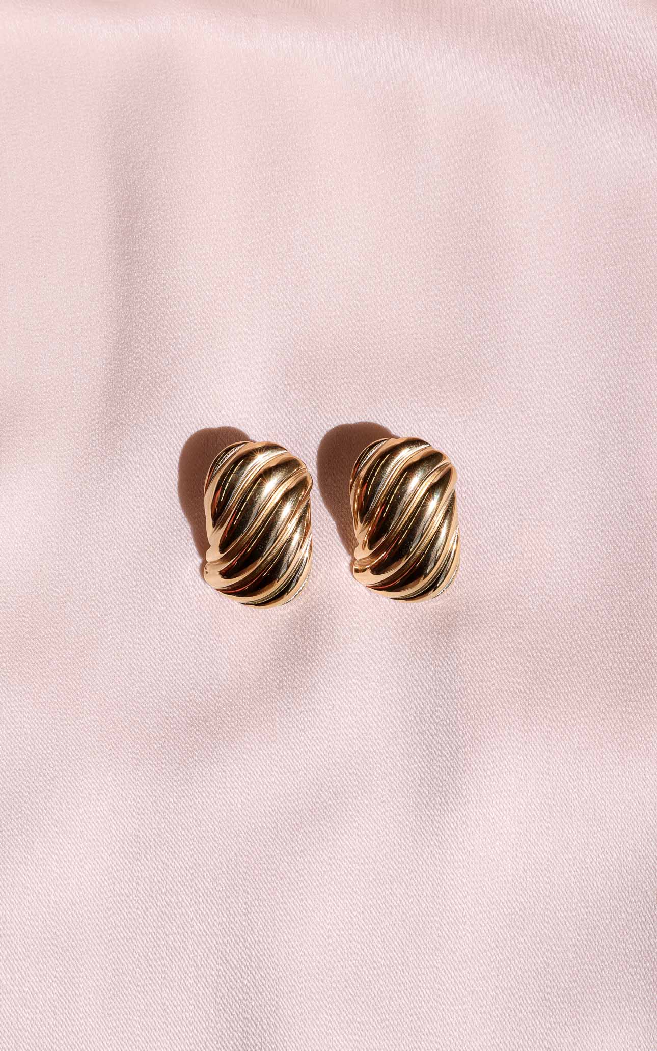 Lenore Stud Earrings - Gold Ripple Texture
