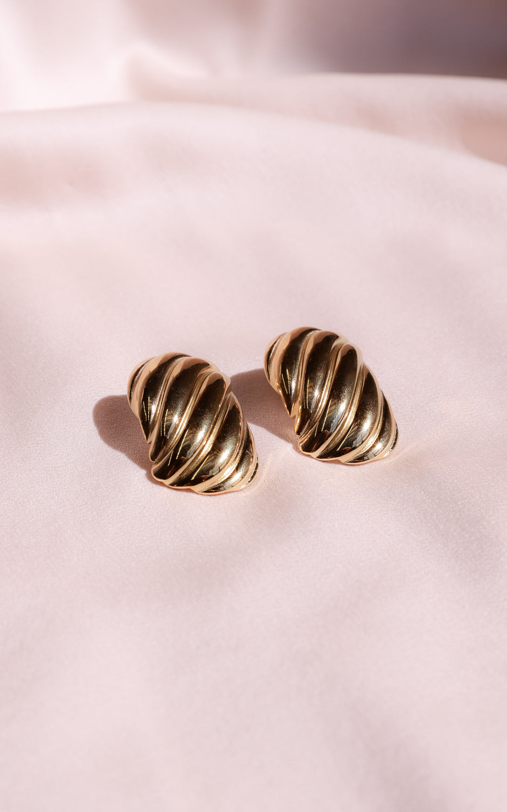 Lenore Stud Earrings - Gold Ripple Texture